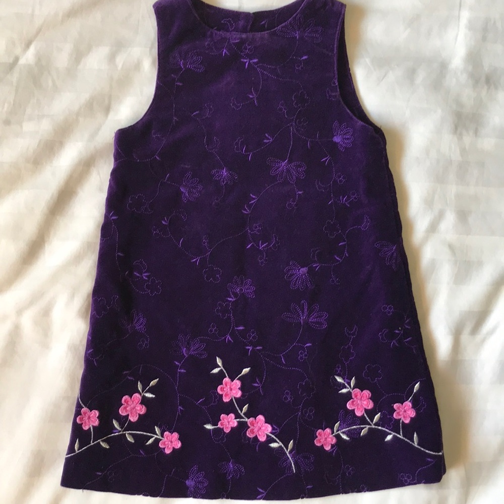 Polly Flinders velvet embroidered purple jumper EUC